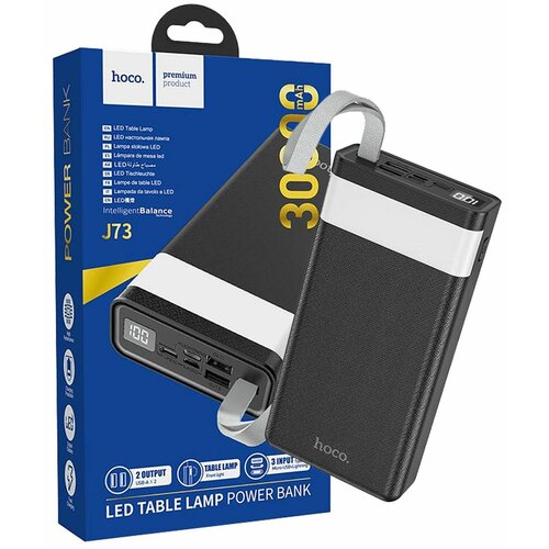 Hoco Power bank 30000mAh, Micro-USB / Tipe-C ulaz, lampa - J73 Powerful, Black Slike