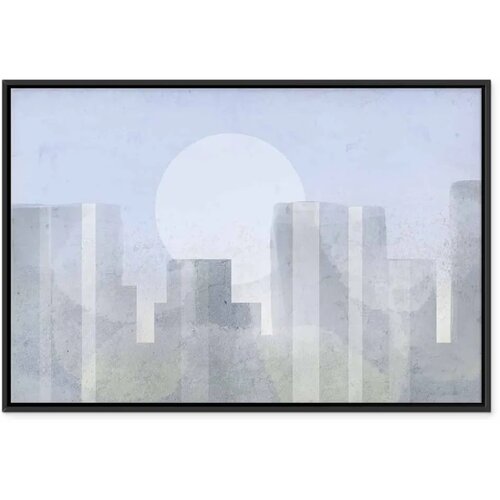  Slika - Modern City (1 Part) Wide - First Variant 90x60 U crnom drvenom okviru Slike