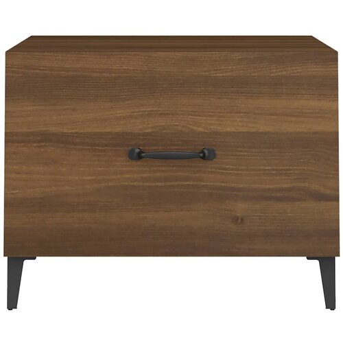  Stolići za kavu s metalnim nogama 2 kom boja hrasta 50x50x40 cm Smeđa Slike