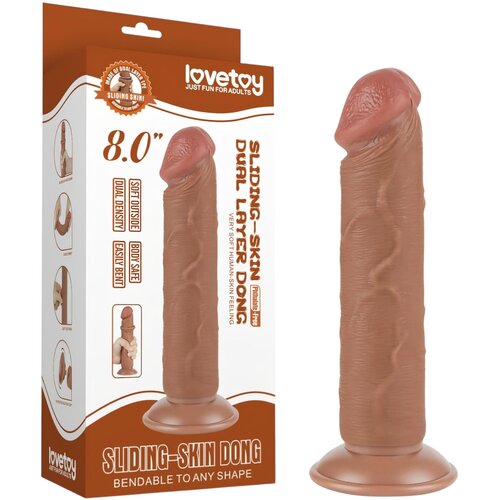 Lovetoy klizna-koža - dvostruki dildo s vakumskom bazom - 20cm (prirodni) Cijene