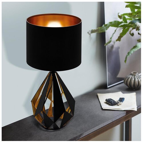 Eglo Carlton 5 stolna lampa E27, 51 cm, crna/bakrena, 43077 Slike
