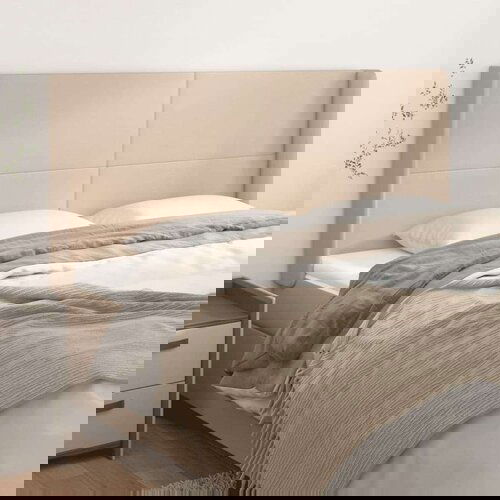  Vzglavje z u&amp;scaron;esi kapučino 183x16x118/128 cm umetno usnje, (20954353) Slike