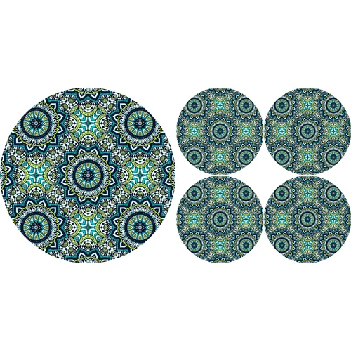 Bertoni Home Unisex's 1+4 Round Table Pads Set Anais