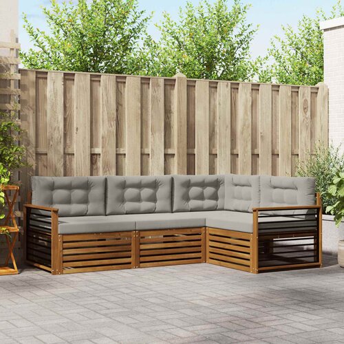  Set vanjskih sofa 4 kom. Prirodna i svijetlo siva Cene