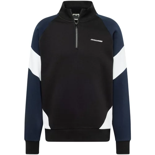 Jack & Jones Sweater majica 'PARKER' mornarsko plava / crna / bijela