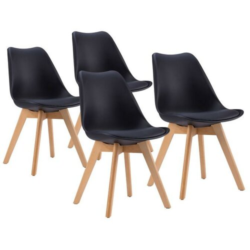 Modern Home set od 4 trprzarijske stolice Filipo, Crne Slike