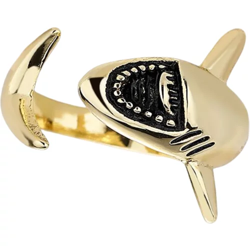 INF Nastavljiv obroč z motivom morskega psa Gold, (21237995)