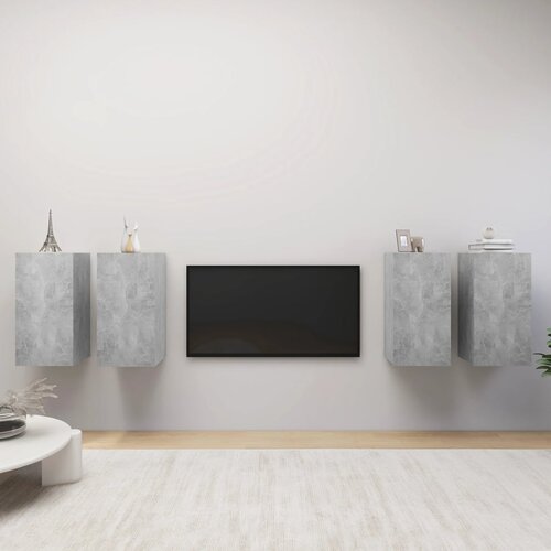 TV ormarići 4 kom boja betona 30,5x30x60 cm konstruirano drvo Cijene