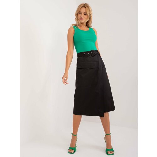 Fashion Hunters Black midi cargo skirt with pockets Slike
