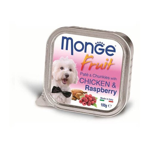 Monge Pa&amp;scaron;teta za pse sa ukusom piletine i maline, 100g Slike