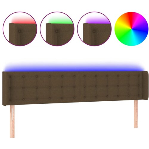 Maison Chic LED posteljno vzglavje - Vzglavna omarica temno rjavo 163x16x78/88 cm blago, (22077181) Cene