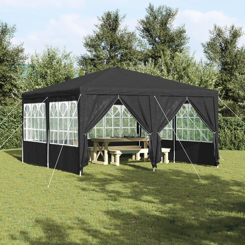 vidaXL tenda za zabavu s 8 bočnih zidova antracit 4x4 m PE Cijene