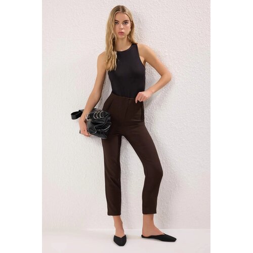 TRENDYOLMILLA ženske pantalone TWOSS20PL0515, smeđa Cene