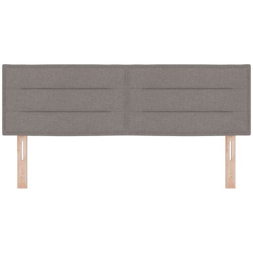  LED glava kreveta s LED trakama Sivo-smeđa 144 cm tkanina Slike