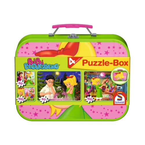 Puzzle v kovinskem kovčku - Bibi Blocksberg, 2 x 60, 2 x 100 delov Cene
