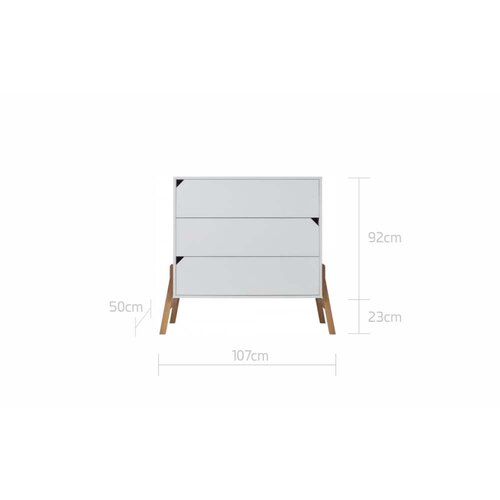 BELLAMY Lotta komoda s 3 ladice, latte Slike