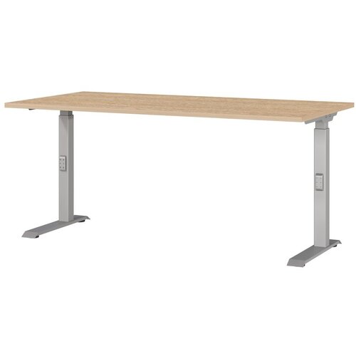 Germania Pisalna miza z nastavljivo vi&amp;scaron;ino z mizno plo&amp;scaron;čo v hrastovem dekorju 80x160 cm Downey &amp;ndash; Slike