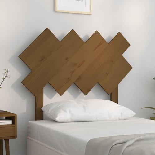 vidaXL Posteljno vzglavje medeno rjavo 92x3x81 cm trdna borovina Cene
