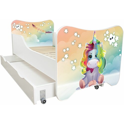 dečiji krevet 160X80Cm happy kitty + fioka unicorn sky Slike