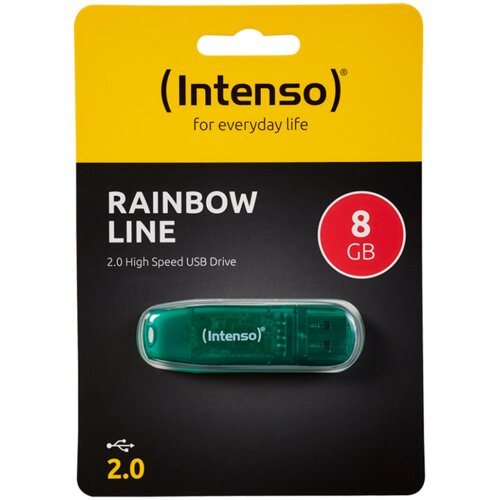 Intenso 8GB Rainbow Line USB 2.0 spominski ključek - Zelen 3502460 Slike