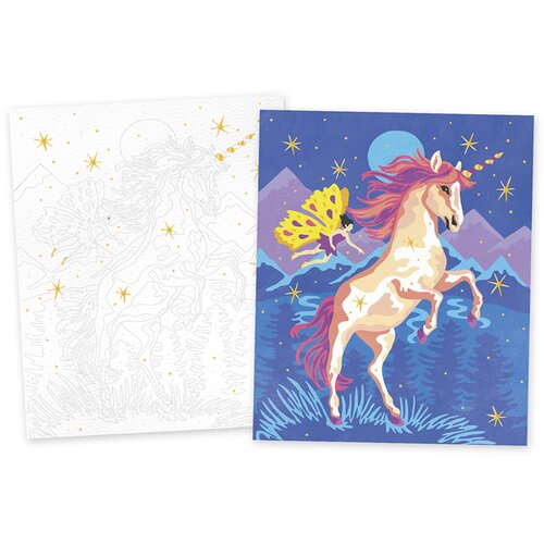Janod pobarvanka po &amp;scaron;tevilkah z vodenimi barvicami unicorns Slike