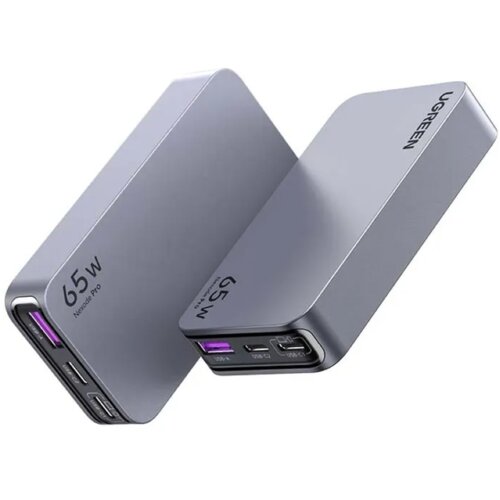 Ugreen Nexode Pro adapter za punjenje 65 W ženski konektor USB-C&amp;reg;, ženski konektor USB-C&amp;reg;, USB-A utičnica siva unutra&amp;scaron;nj Slike