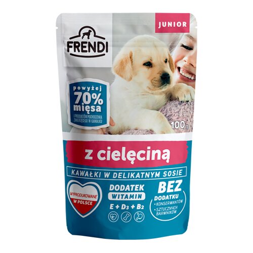 FRENDI Hrana za mlade pse Junior sa teletinom,U kesici, 100 g Slike