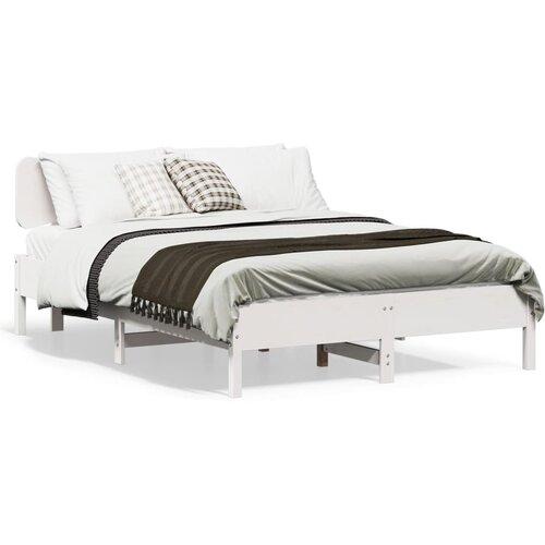 Furnova Posteljni okvir brez vzmetnice bel 135x190 cm trdna borovina, (21934683) Slike