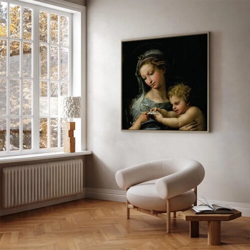  Slika - Rafael Santi &amp;ndash; The Virgin of the Rose 80x80 U prirodnom drvenom okviru Slike