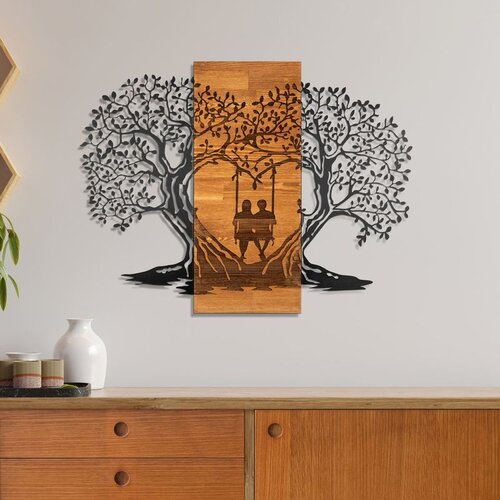 Wallxpert Sogno Forestale -5 BlackWalnut Decorative Wooden Wall Accessory Slike