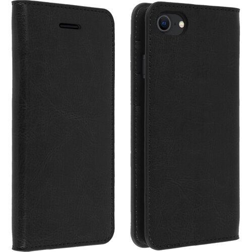AVIZAR Usnjen ovitek Folio Case za iPhone 7 / 8 / SE 2020, stojalo za video, pravo usnje, črna, (20526710) Slike