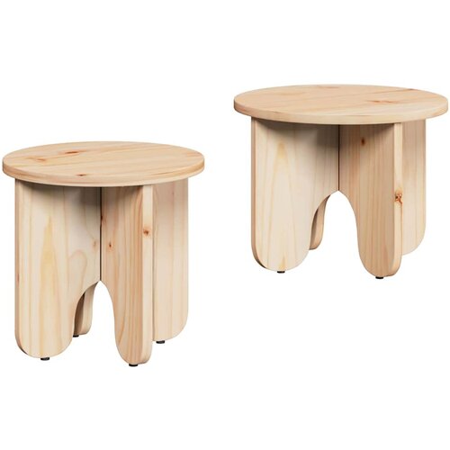 VidaXL Klubska miza 2 pcs Naravna 39.5 x 39.5 x 30 cm Trden borov les, (5000073425) Slike