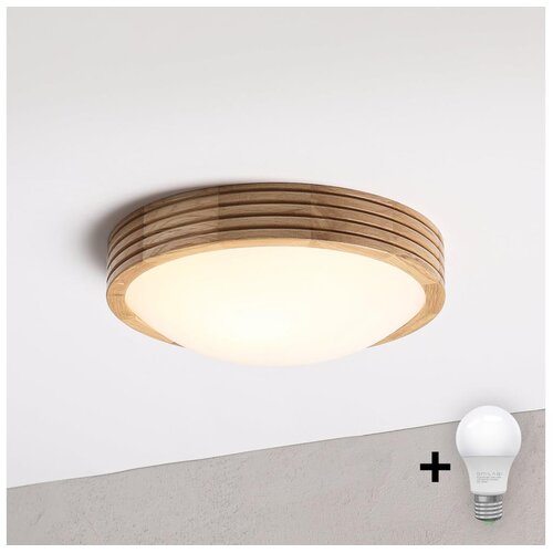 Brilagi LED plafonsko svetlo CARVALHO MODERN SLIM 1xE27/60W/230V &amp;Oslash; 27,5 cm hrast Slike