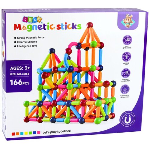  Set magnetskih &amp;scaron;tapića za gradnju, kreativni, &amp;scaron;areni, 166 kom. Slike