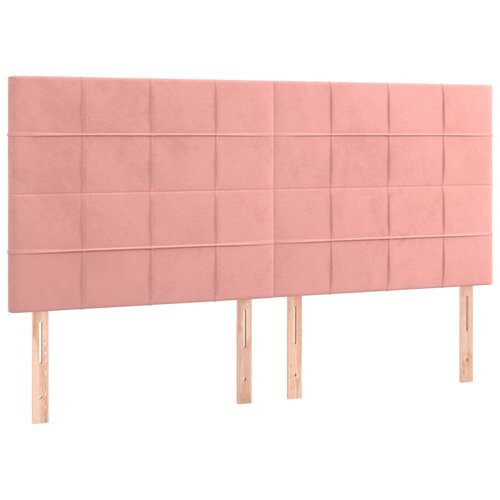 VidaXL Posteljno vzglavje 4 kosa roza 80x5x78/88 cm žamet, (20933775) Slike