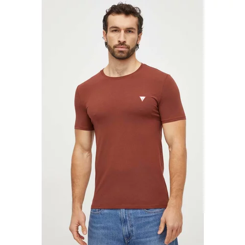 Guess Kratka majica moški, rjava barva
