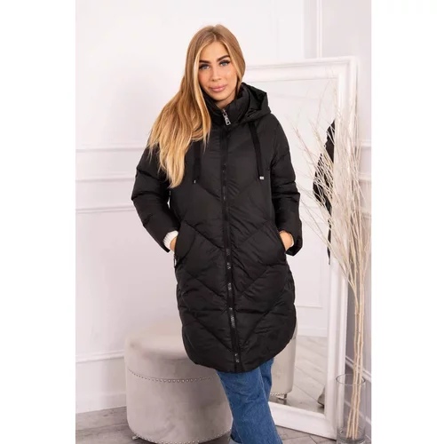Kesi Winter jacket with a collar and hood black