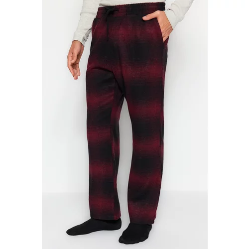 Trendyol Men's Black Plaid Comfortable Fit Lumberjack Weave Pajama Bottoms.