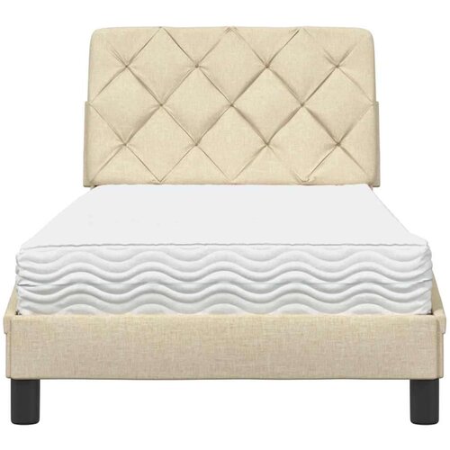  Krevet s madracem krem 80 x 200 cm od tkanine Slike