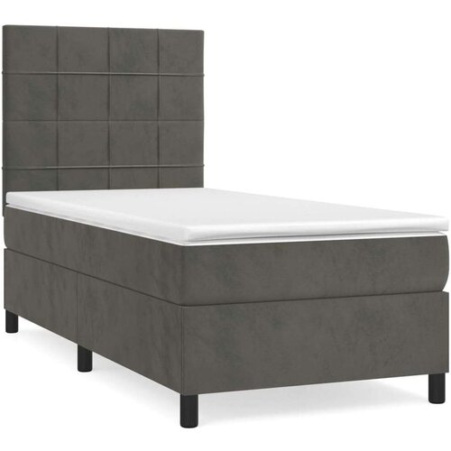 Box spring krevet s madracem tamnosivi 90x190 cm bar&amp;scaron;unasti Slike