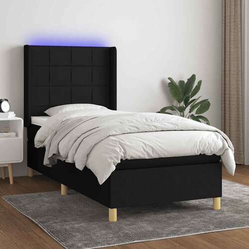  box spring s madracem LED crni 90x190 cm od tkanine Cene