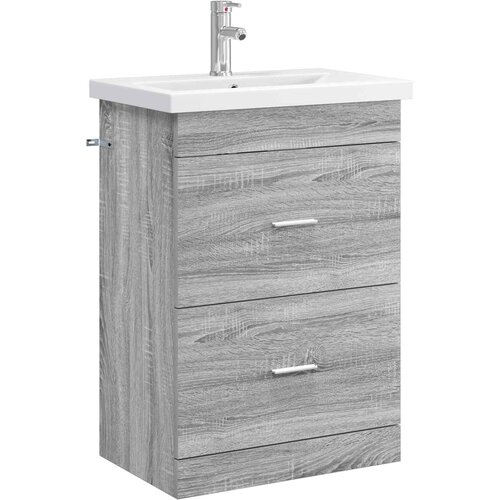 vidaXL Komplet pohištva za kopalnico Siva Sonoma 61 x 40 x 84,5 cm, (5000245308) Cene