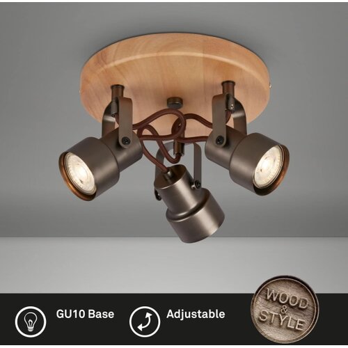 BRILONER 2872-035 - LED spot svetiljka SPOTLIGHT 3xGU10/5W/230V braon Slike