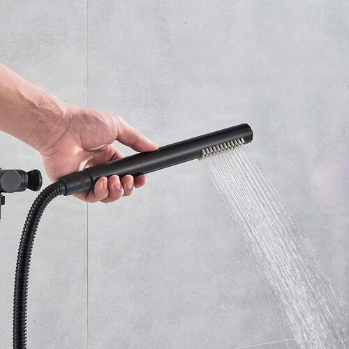 EYN Črni podometni tu&amp;scaron; sistem - dva izhoda | Črna prha BP1225 &amp;mdash; 40 cm Slike