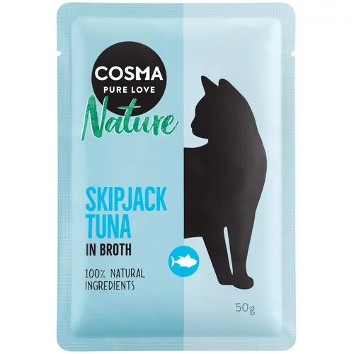 Cosma Ekonomično pakiranje: Nature hrana za mačke u vrećicama 18 x 50 g - Prugasta tuna