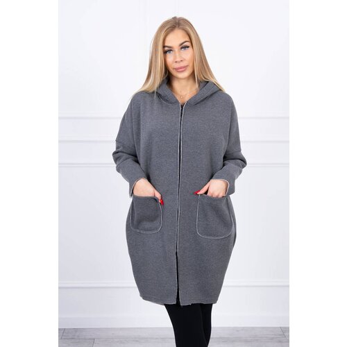 Kesi Insulated sweatshirt with a longer back made of graphite Slike
