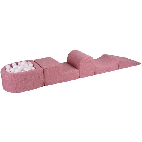 MeowBaby Foam Playground 4-delni komplet za igranje bazena s penasto žogo, 100 žog, boucle, roza: bela, (21295233) Cene