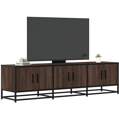 VidaXL TV omarica rjavi hrast 150x35x41 cm inženirski les in kovina Slike