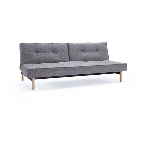 Innovation living Kau SPLITBACK SOFA BED sa svjetlo drvenim nogicama-Tamno siva Slike