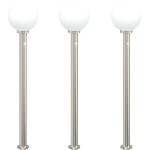 vidaXL Stebričke s senzorjem 3 kosi 120 cm nerjaveče jeklo IP44, (5000297028) Cene